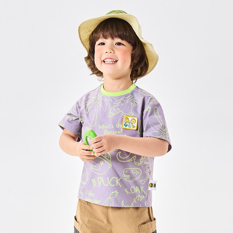 Yellow Duck Children's Clothing 2026 Summer New Printed Design Men's and Women's T-shirts Cute Short Sleeves