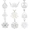 Teamer Lotus Flower Pendant Necklace for Women Girls Stainless Steel Buddhist Vintage Necklace Choker Wedding Amulet Jewelry