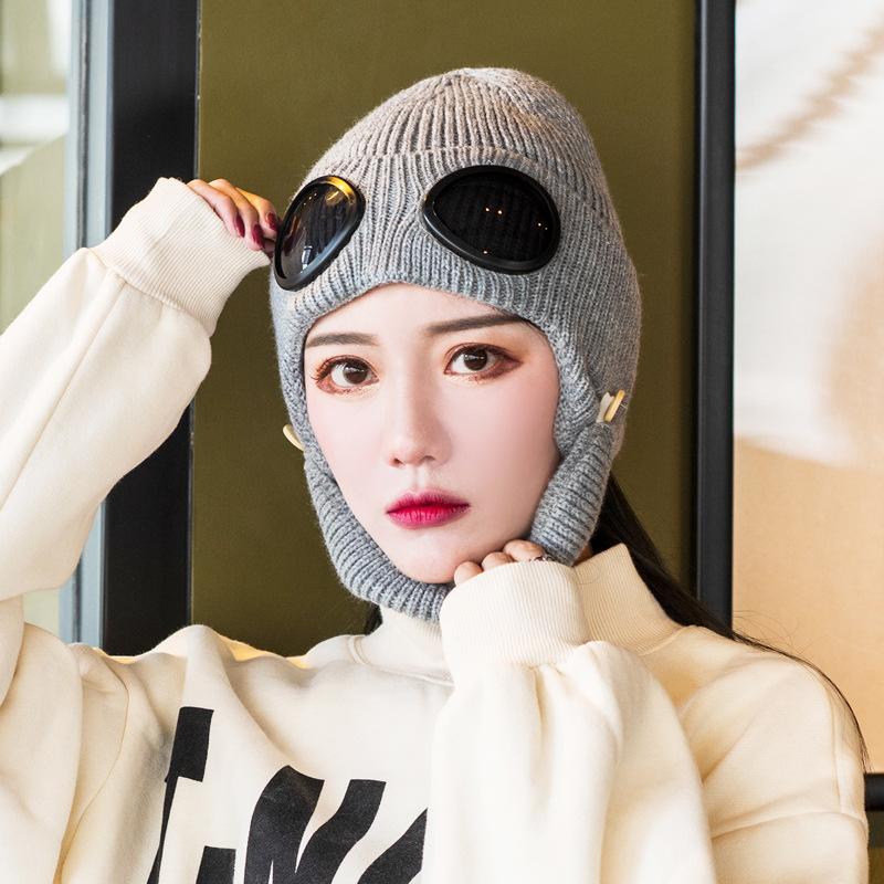 Glasses, Wool Cap, Pilot Sunglasses, Ski Cap, Ear Protection, Mask, Winter Warm Knitted Hat, Men S And Women S Pullovers One size fits all