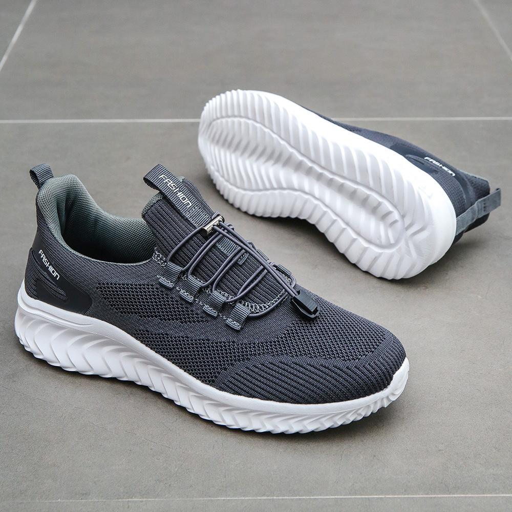 

Spring Flying Weaving Lightweight Sneakers Men s Morning Running Jogging Shoes Park Light Running Casual Shoes Men s Breathable Running Shoes Men s 45 сірий колір