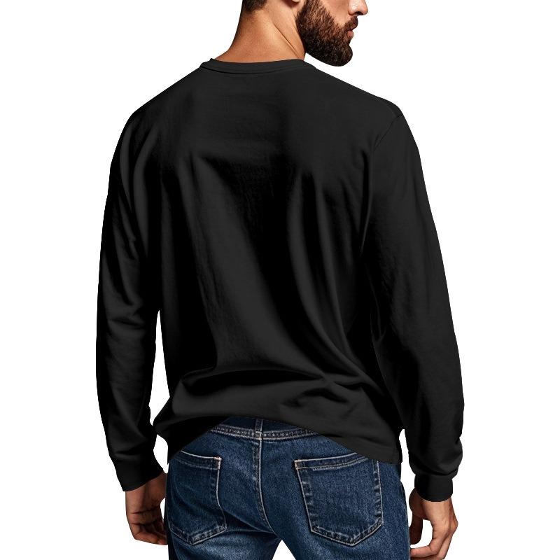 Men's Henley Long Sleeve Pocket T-Shirt.