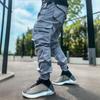 Men Cargo Pants Ankle-banded Reflective Patchwork Multi Pockets Loose Casual Straight Leg