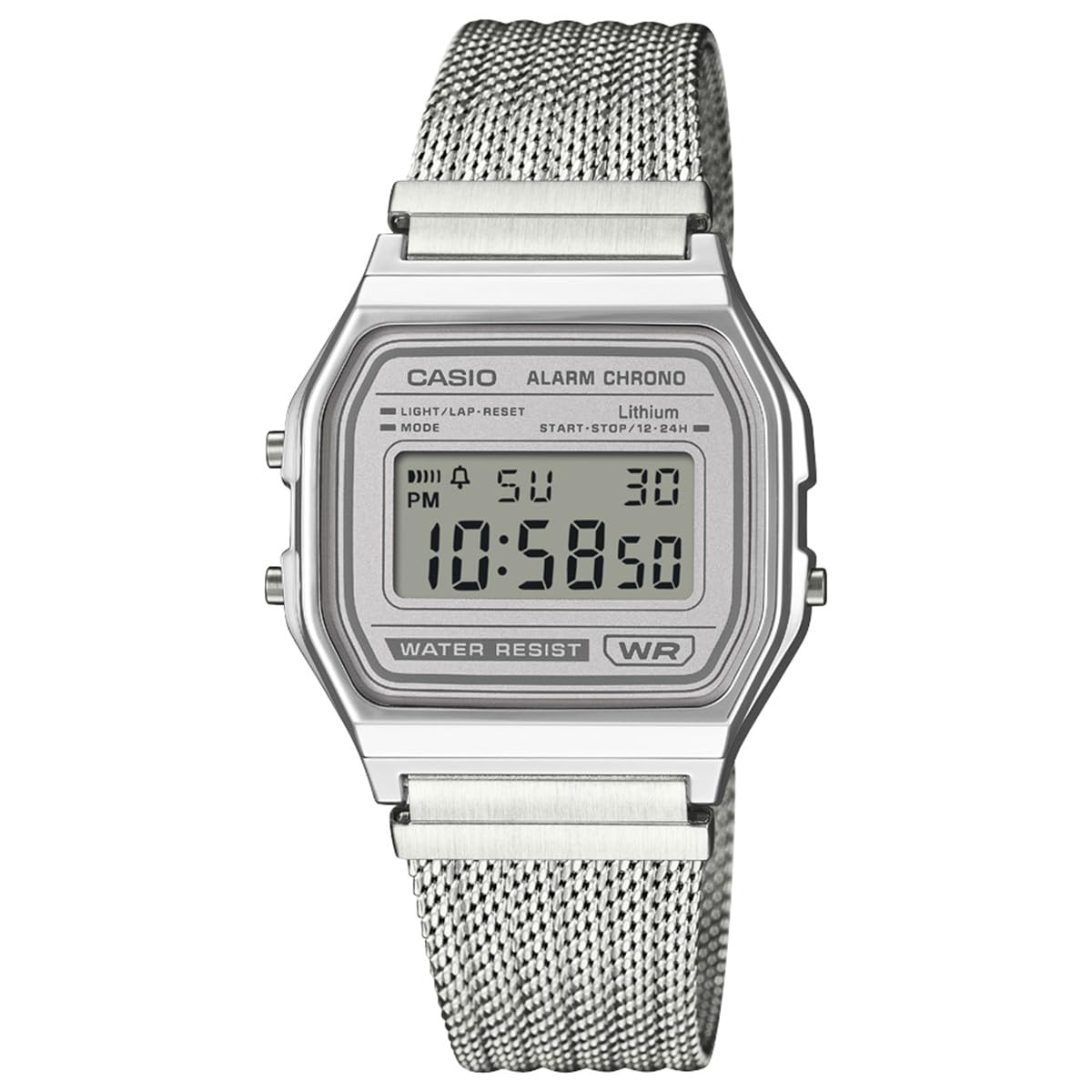 Классические часы Casio Унисекс Серебристые A158WEM-7JF
