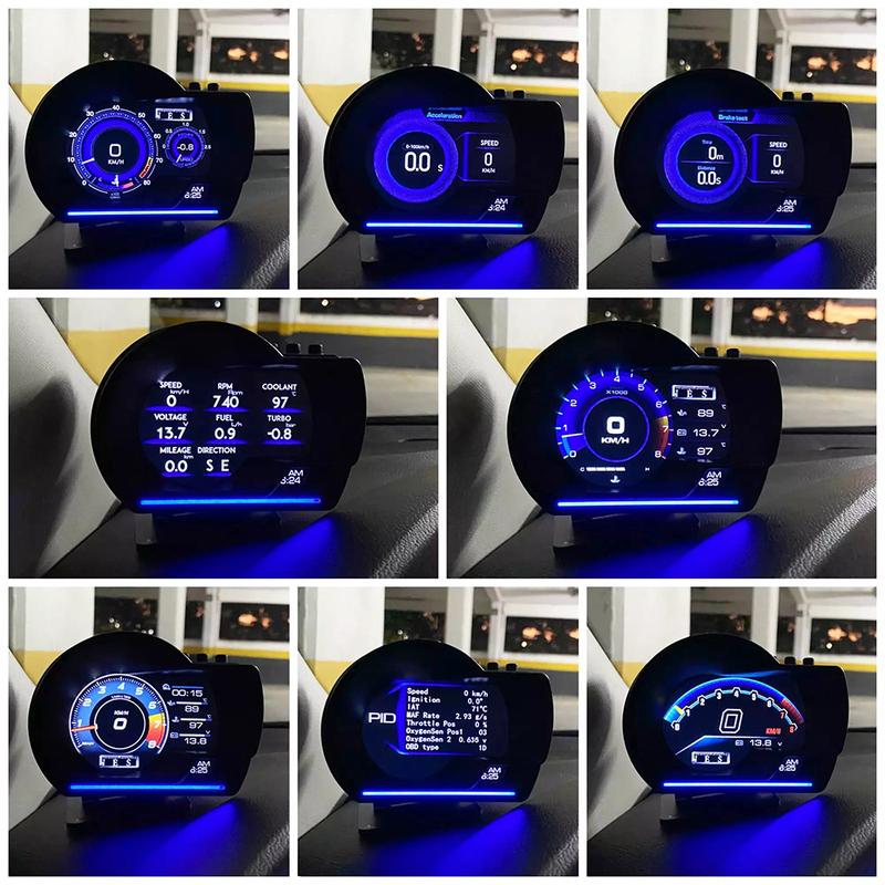 Universal A501 OBD2 Auto Meter Car HUD Turbo Gauge Car Head Up Display Smart Digital Security Alarm Water&Oil Temp RPM