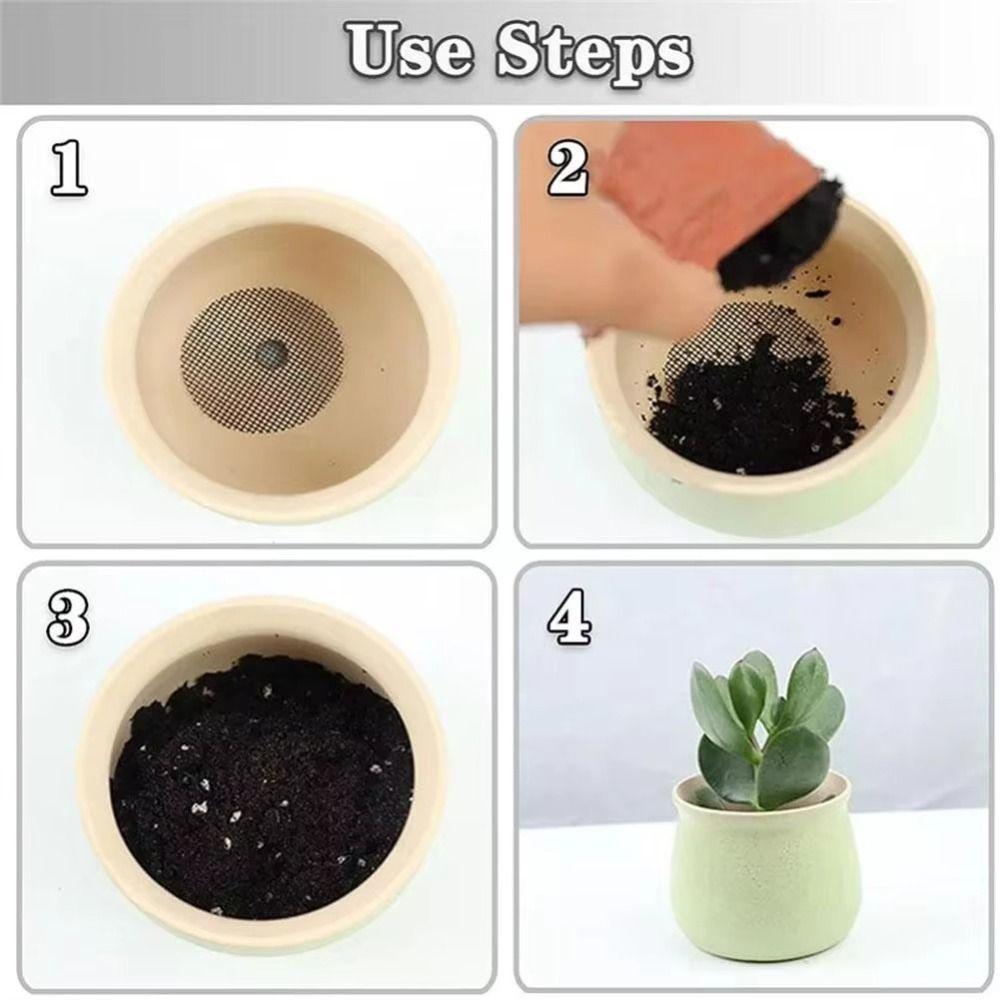 50PCS/Set Plastic Flower Pot Hole Mesh Pad Round Flower Pot Gasket  Bonsai Flower Tools