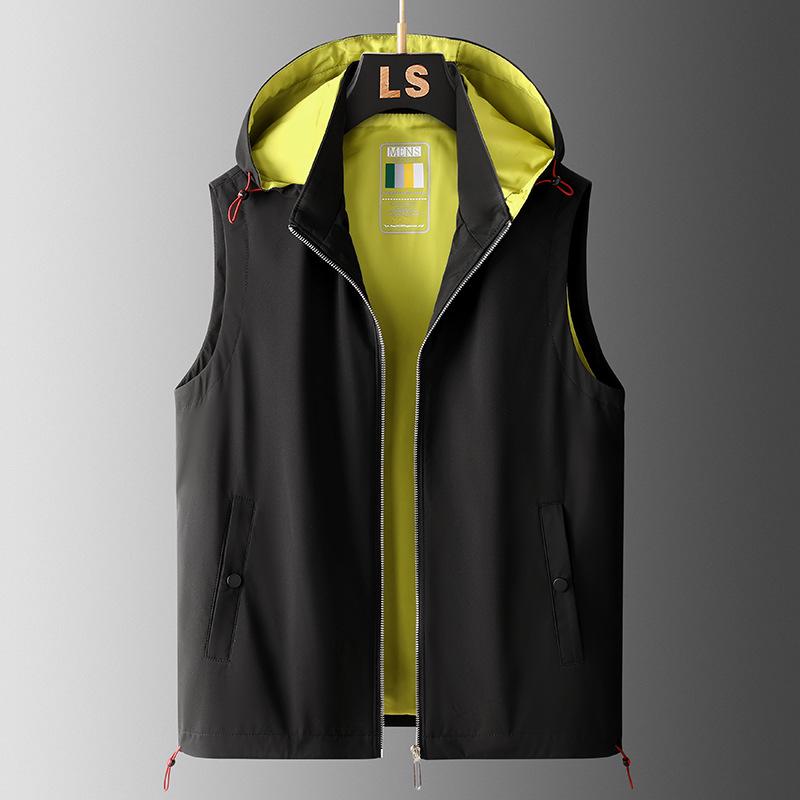 Men's High-End Detachable Hooded Vest: Stylish, Casual, Sleeveless Outdoor Sportswear for Spring and Autumn