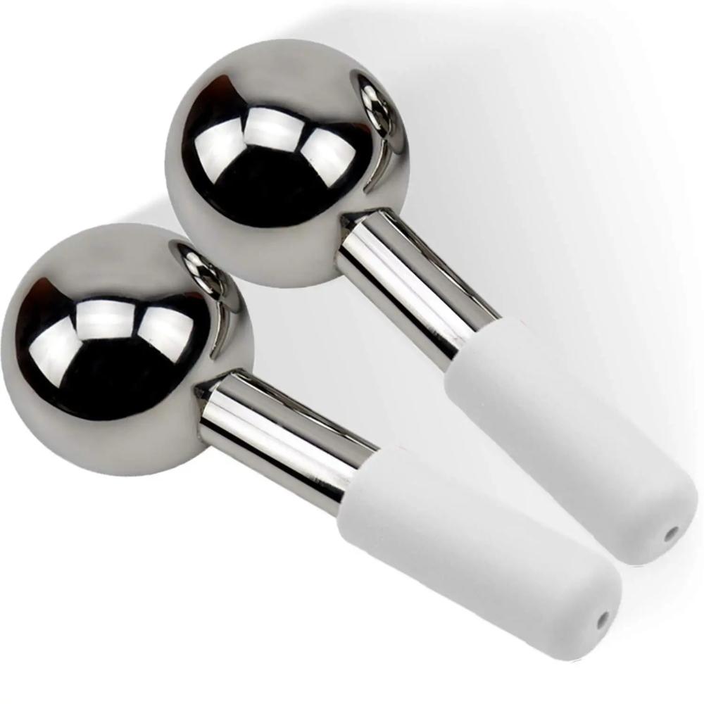 2pcs/1set Stainless Steel Ice Ball Facial Massage.Mini Facial Eye Beauty Stick. Household Beauty Accessory Reduces Puffiness