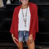 Women Sequin Coat Long Sleeve Open Front Solid Color Jacket Solid Color Spring Autumn Mid-length Cardigan
