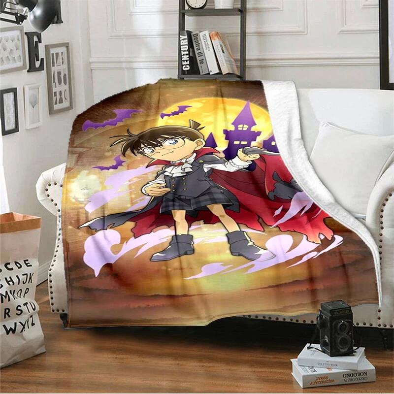Cartoon Cartoon Detective Conan Printed Blanket, Fashionable Soft Warm Flannel Blanket, Bed Sofa Outdoor Travel Picnic Blanket