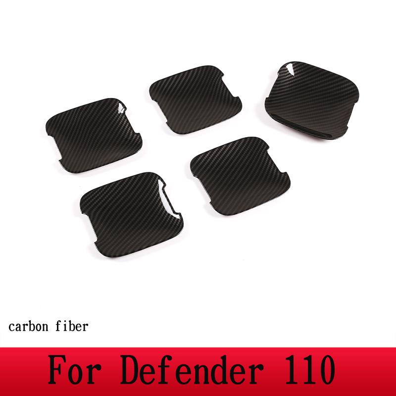 For Land Rover Defender 90 110 130 2020-2024 ABS Black/Carbon Fiber Car Exterior Door Handle Cover Trim Car Accessories