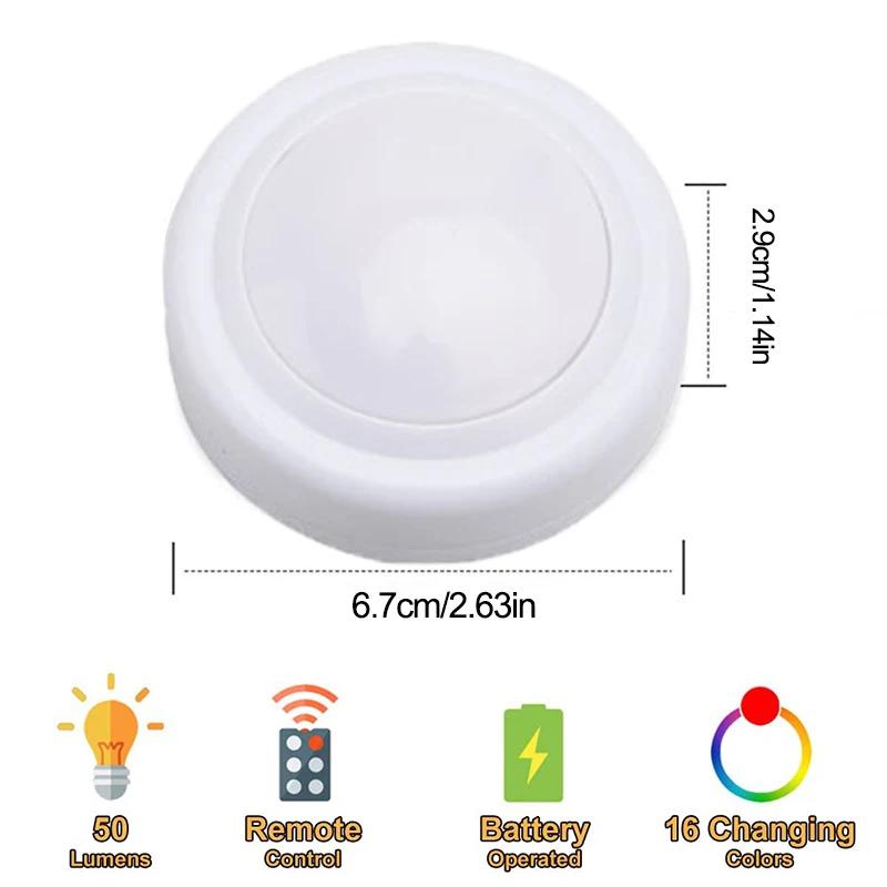 16 Colors LED Puck Light,Touch Light with Remote,Mini Faucet Light,Wireless Closet Light,Under-Cabinet Lighting,Kitchen,Wardrobe