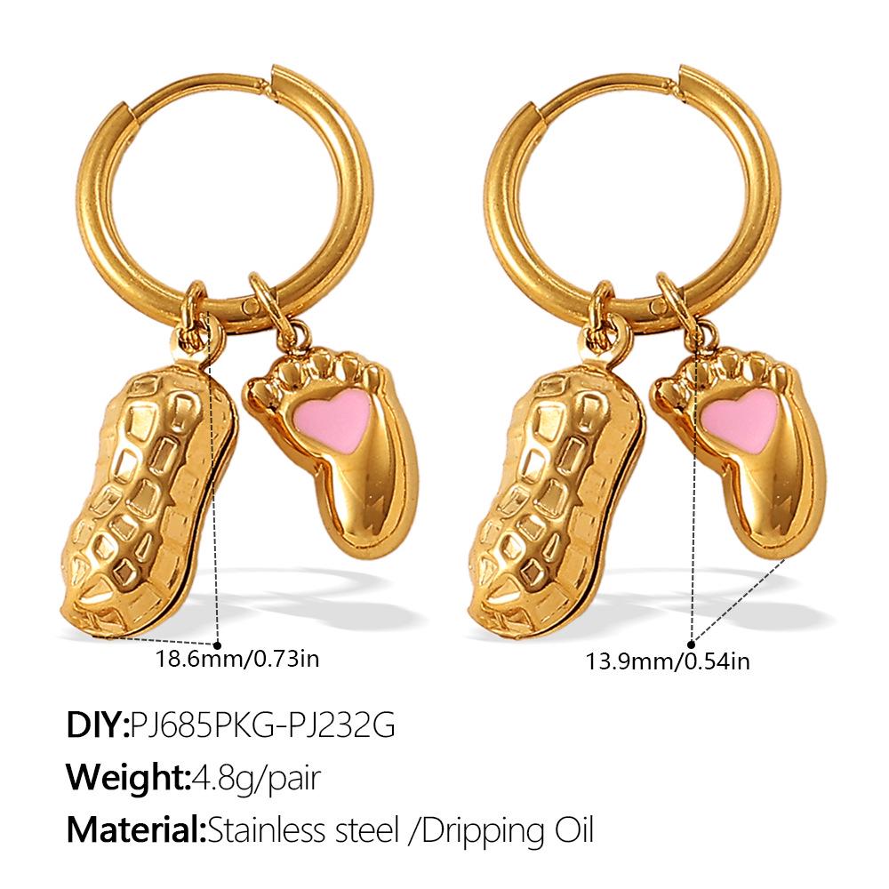 Europeiska & Amerikanska Pastellfärgade Titanstål Vattenmelon Körsbär Drip Oil Örhängen för Kvinnor