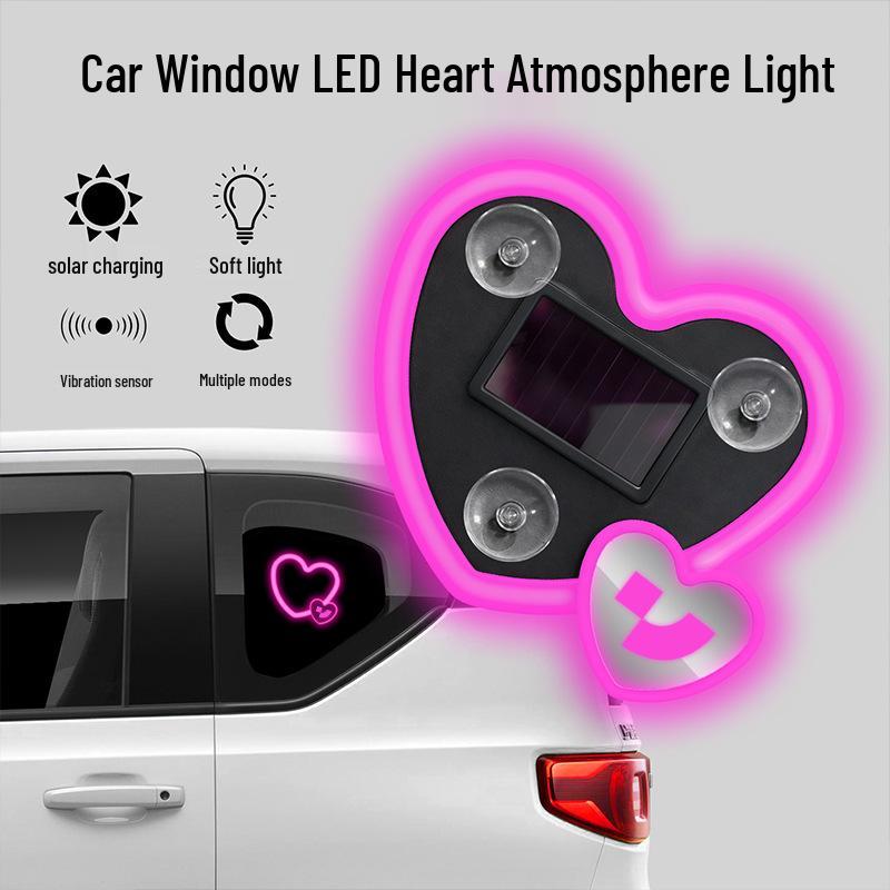 Solar Heart Light for Ji Yue & Robo X Cars - Wireless Decorative Car Atmosphere Light
