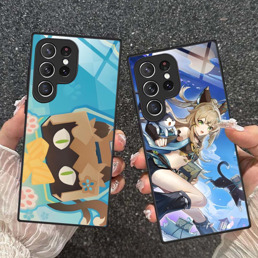 Game GI Kirara Mobile Phone Case for Samsung Galaxy S26 S25 S24 S23 S22 S21 S20 Note20 Plus FE Ultra Glass Colorful Cover Pretty