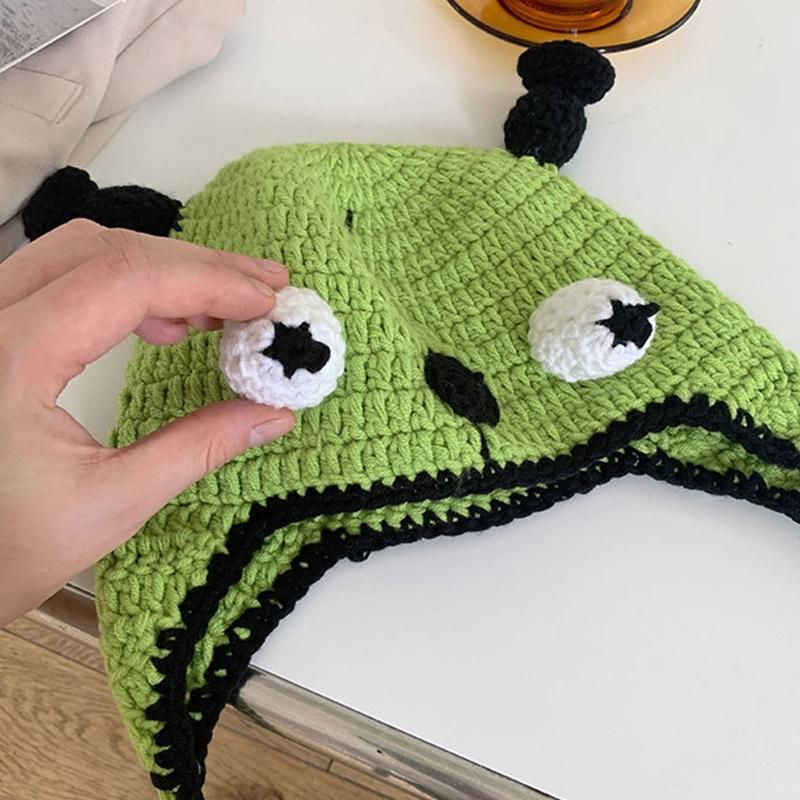 Adult's Cartoon for Monster Shape Knitted Hats All-match Hat Warmer Knitted Cosplay Cap Winter Holiday Gifts for Unisex