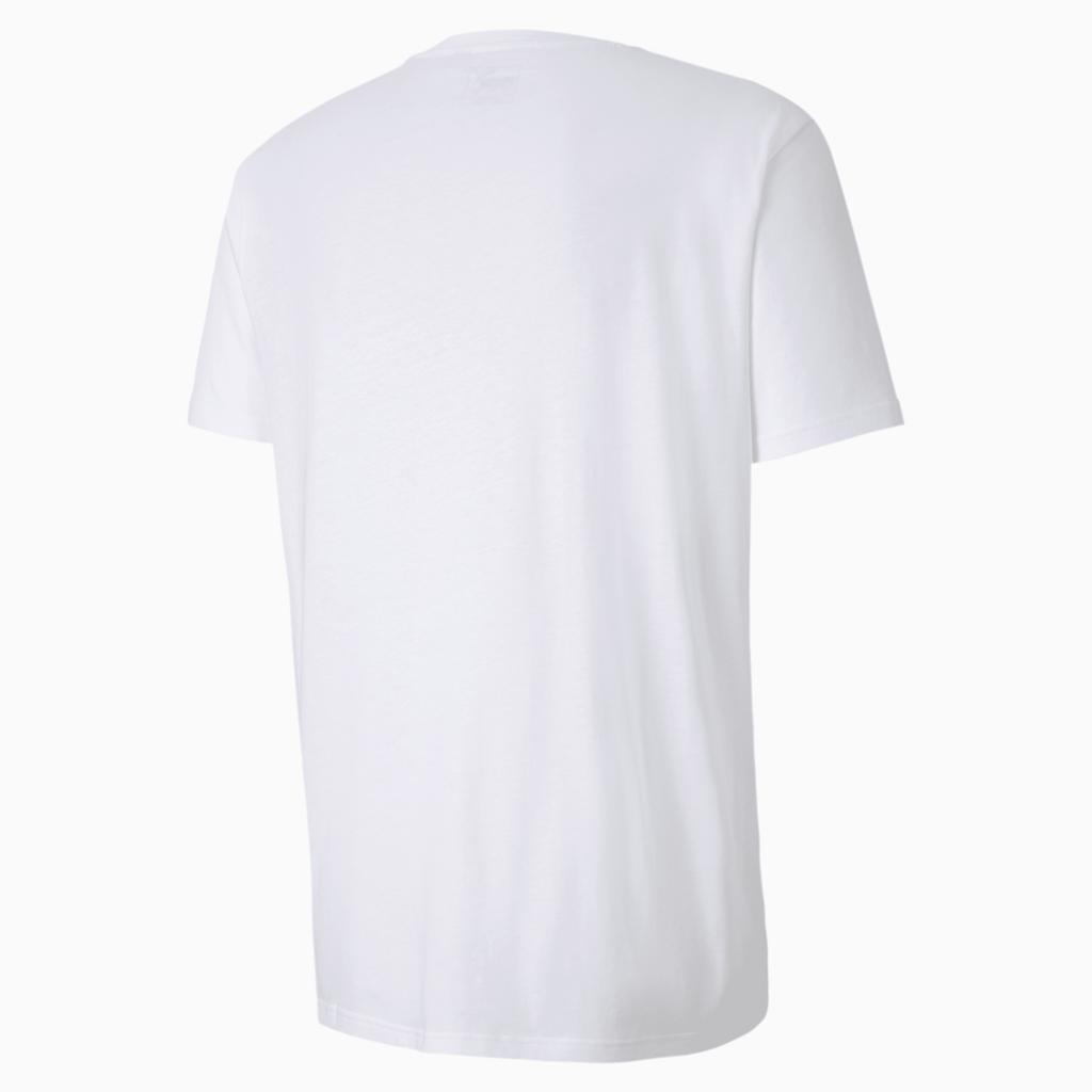 PUMA Graphic Box Logo Printed Short Sleeve TEE Men White Men's 598625-02