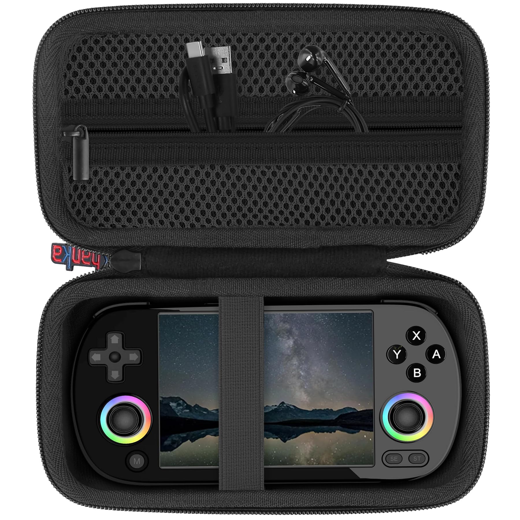 

Ексклюзивне зберігання Ультратонка портативна ігрова консоль Anbernic RG40XX H Whatsko, сумісна з портативною ігровою чорною консоллю [чохол Khanka], (Тільки футляр) чорний