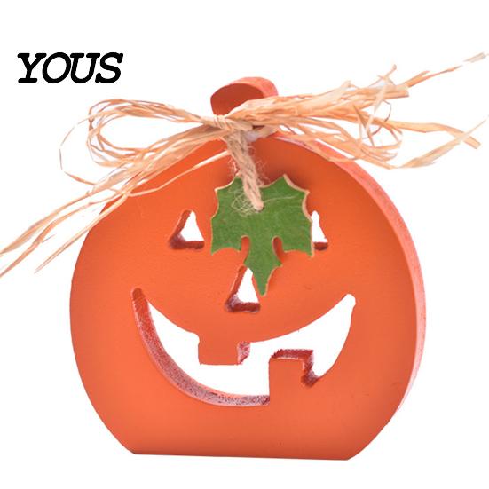 Durable Painted Wood Decor Halloween Indoor Wooden Pumpkin Table Sign, Spooky Tabletop Block Small Fall Signs Tiered Tray Centerpiece for Office Home