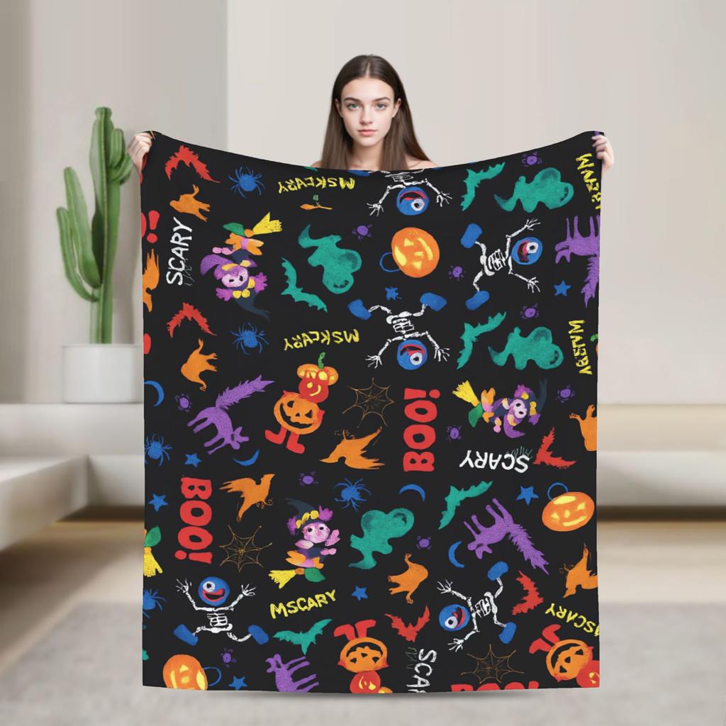 S-Sesames Streets Tango Elmo & Grover Blanket Soft Fluffy Plush Throw Blanket For Child Living Room Flannel Bedspread Bed Cover