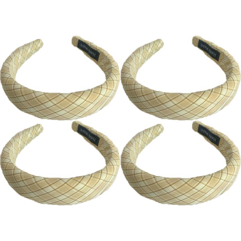 Cloth Plaid Sweet Headband Women's Korean Fashion Fresh Hair Band Outdoor Hair Accessories