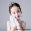 White Elastic Dance Gloves for Kids Aged 4-10 - Lightweight, Breathable, and Ideal for Performance and Etiquette.