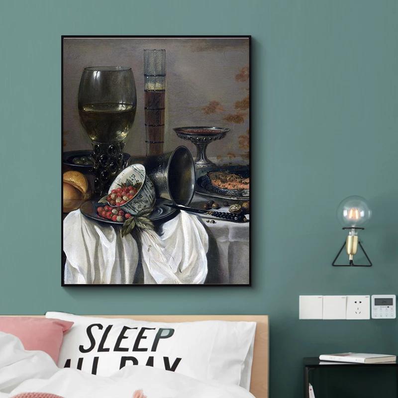 Vintage Poster Wine Glass Prints Picture Retro Home Room Decor Kitchen Decoration Canvas Picture Wall Art No Frame
