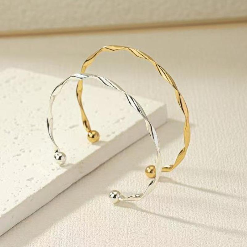 Xiyin Fashion Twist Bracelet, Simple Temperament, Niche Line Design, High-end Open Bracelet