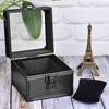Pure Black & Sky Blue Aluminum Watch Storage Box with Transparent Lid