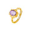 S925 sterling silver stud earrings necklace ring set with natural crystal stone brushed craftsmanship light luxury section high-rise jewelry set
