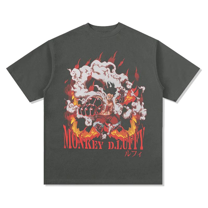 One Piece Monkey D Luffy Gear 4 TShirt Men Women Harajuku Cotton Fashion Streetwear Loose Short Sleeve Crew Neck Graphic Tee