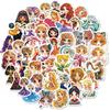 New 50 Cute Princess Diamond Painting Graffiti Stickers Mobile Phone Case Guitar Water Cup Waterproof Stickers