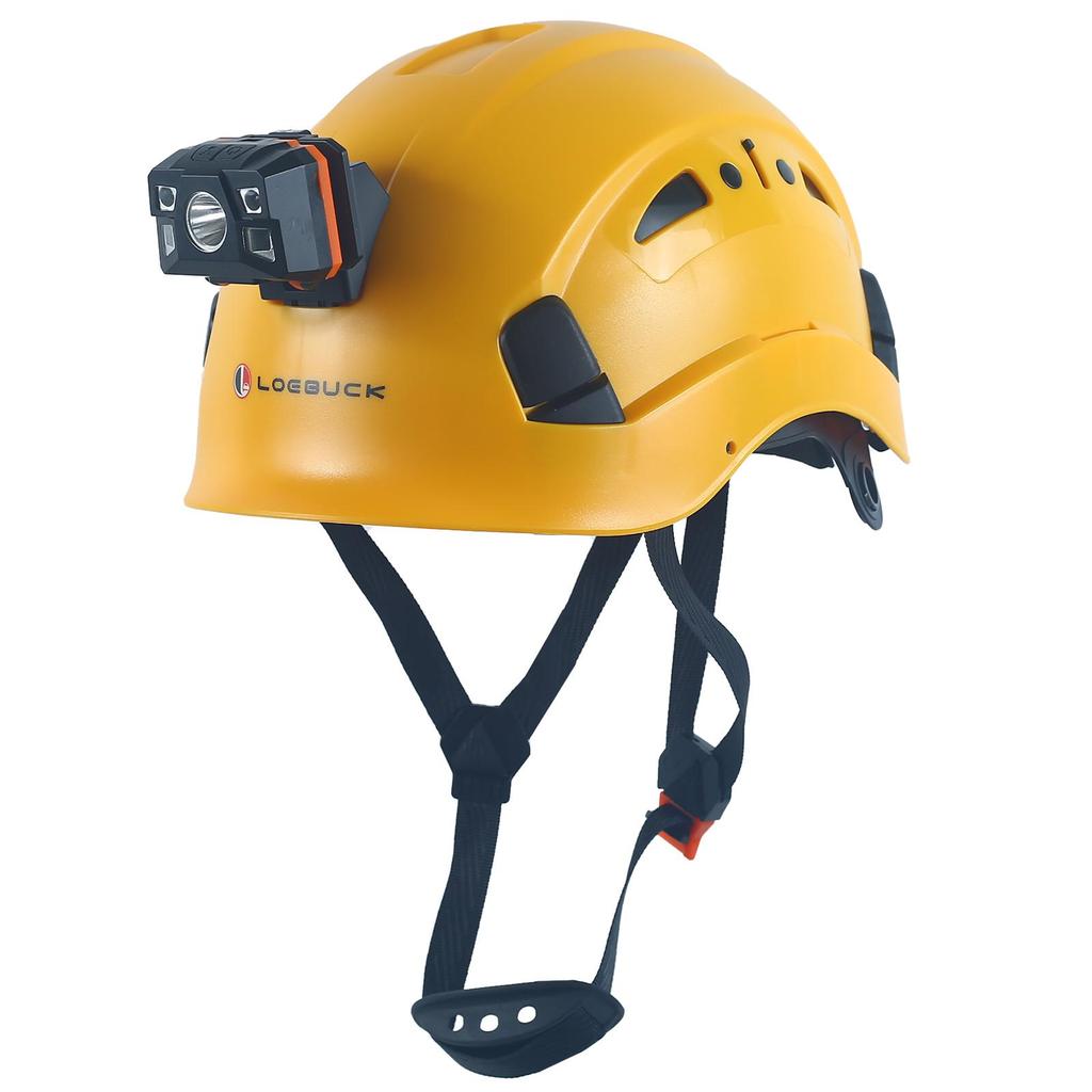 LOEBUCK Safety Helmet with Goggles & LED Headlight, Industrial Hard Hat for Construction Work 53-64cm