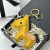1 Piece Charm Leather Animal Keyfob Cute  Women Men'S Cartoon Horse Keychain Car Keyring Bag Pendant For Friends Gifts