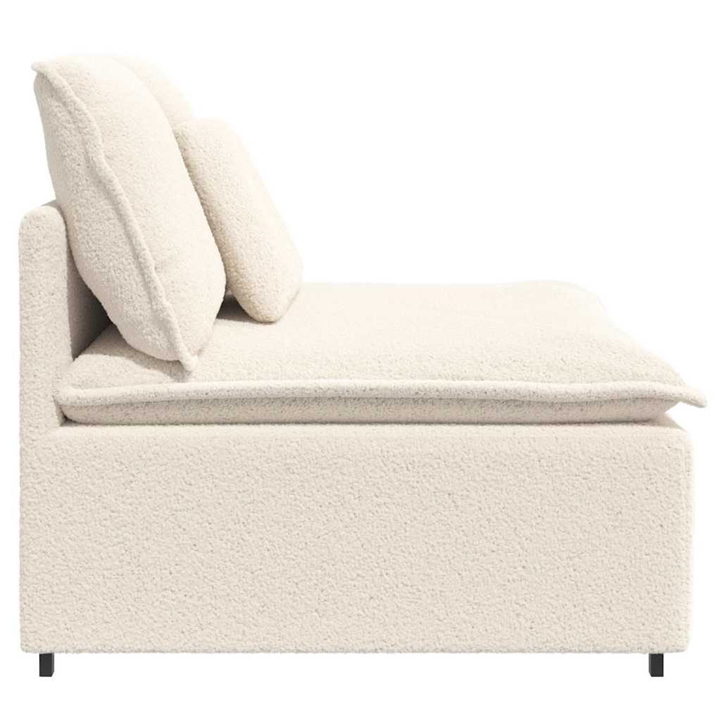 Modular Sofa Middle Module with Cushions Cream 100 Cm