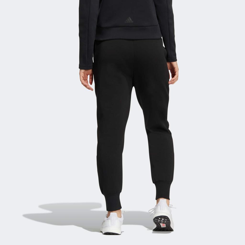 Adidas Striped Pattern Elastic Waist Joggers Women Bottoms Black HM7098