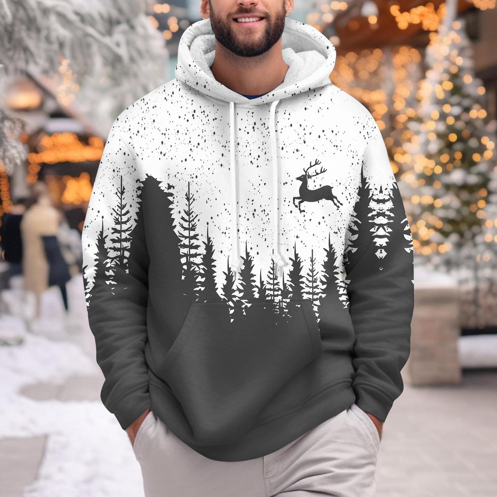 

Мужское теплое плюшевое пальто с принтом, флисовый свитер, повседневное пальто, свитер с карманами, зимнее пальто XXXXL чёрный