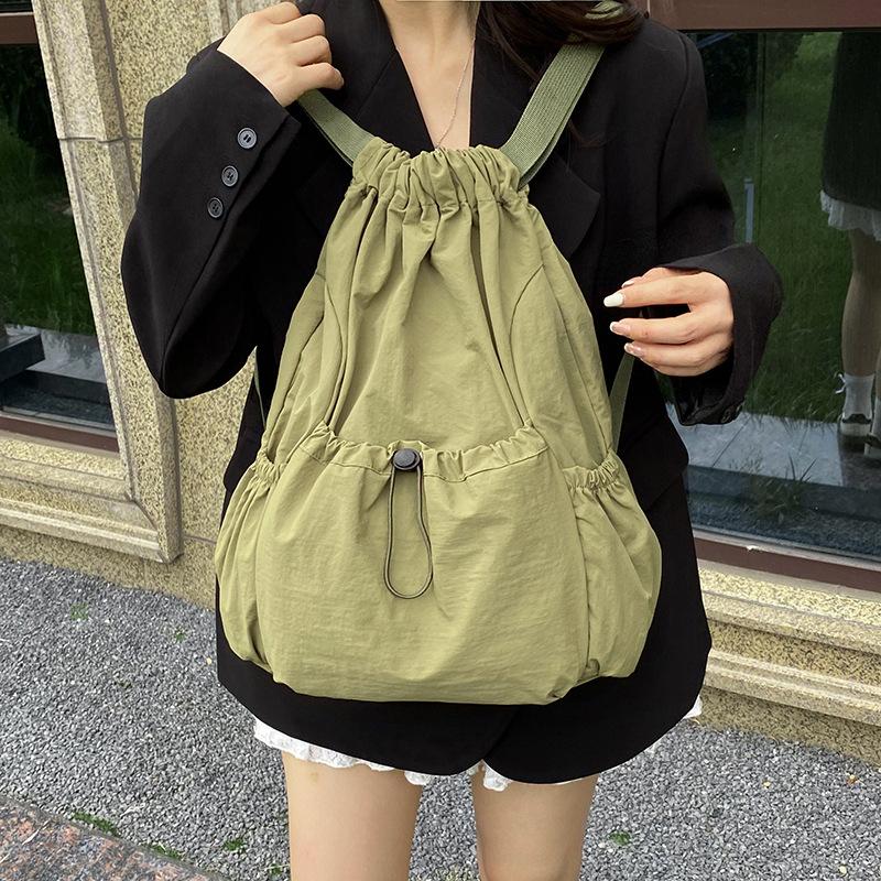 Schoolbag Lightweight Beam Drawstring Backpack Korean Large Capacity Outdoor Commuter Leisure Foldable Backpack
