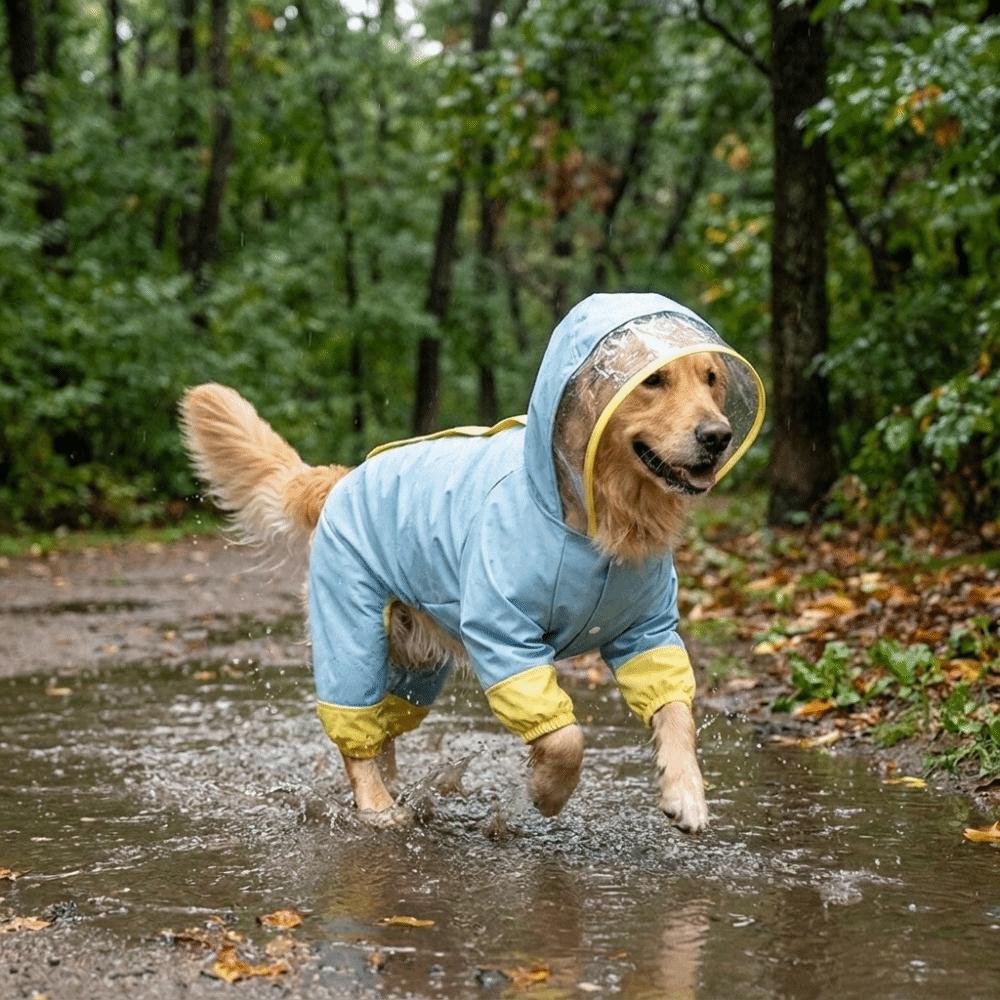 Windproof Dog Hooded Raincoat Waterproof Pet Waterproof Cloak Dog Rain Cloak Rainy Day