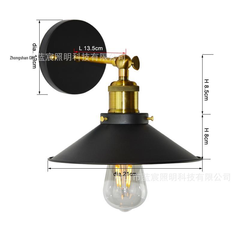 European Retro Decorative Wall Lamp for Hallways and Corridors - Iron Art Industrial Style Mirror Front Cafe Lighting