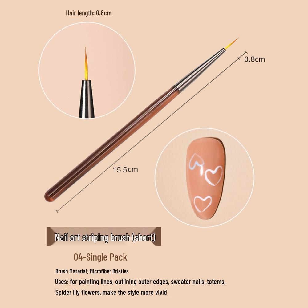 Ice Transparent Japanese Gray Nail Art Brush Set for Liner, Drawing, Flowers, and Gradient Gel