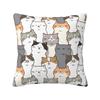 Colorful Cartoon Kitten Cat Throw Pillow Case Home Decorative Luxury Cushions Cover For Sofa Car Square Polyester Pillowcase
