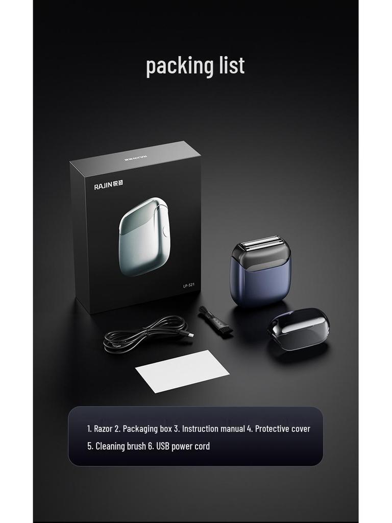 Popular Compact Waterproof Men's Electric Shaver - Portable, Car-Mounted, Fully Washable