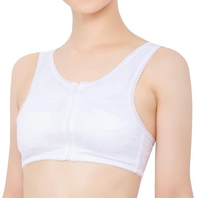 Japanese Style Front for Women Bra, Shapewear, Zipper, (S, White)