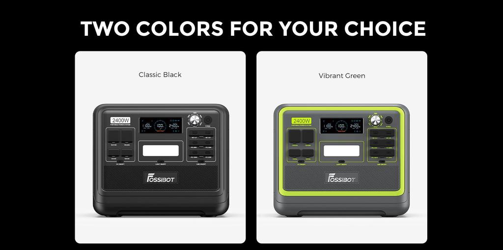 FOSSiBOT F2400 Portable Power Station 2400W Output 2048Wh LiFePO4 Battery 13 Output Ports 1.5-2 Hours Fast Charging