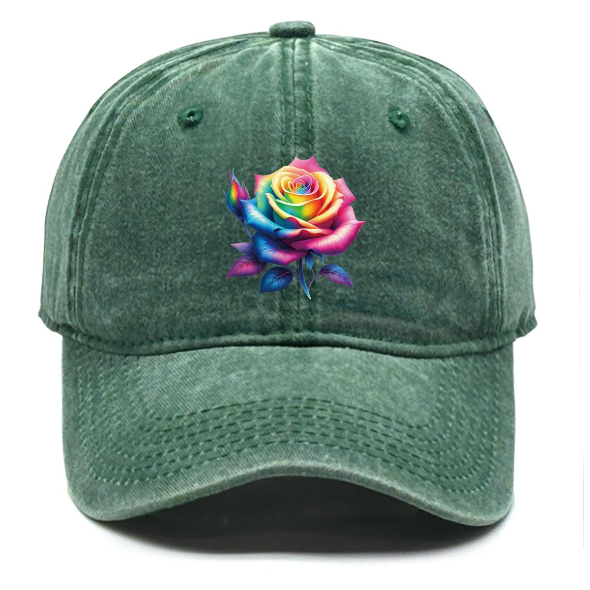 

Gradient Color Flower Print Adjustable Baseball Hat, Mesh Hat Simple Stylish Fit Trendy Snapback Baseball Cap as the picture зелёный