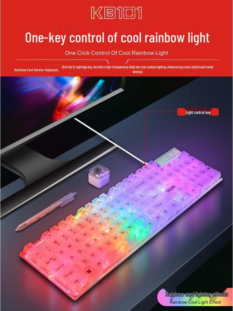 Douni KB101 RGB Transparent Gaming Keyboard