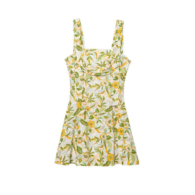 

Kaslead New Women clothes Western Style Print Sleeveless round Neck Short Dress 8351037 330 Image color L