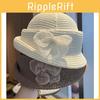 Elegant Floral Design Wide Brim Cap With Breathable Mesh For Spring And Fall