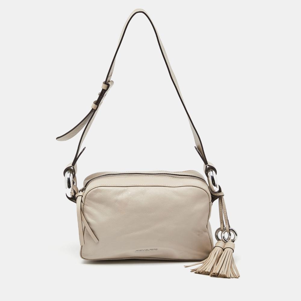 

Michael Kors Бежевая кожаная сумка через плечо Grand бежевая