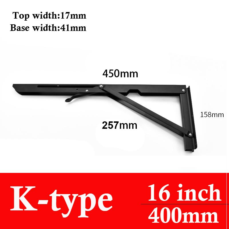 2-pack 8-20 tum Svart Triangel Vikbart Vinkeljärn Justerbart Väggmonterat Hållbart Bärande Hyllkonsol DIY Hem Bord Bänk